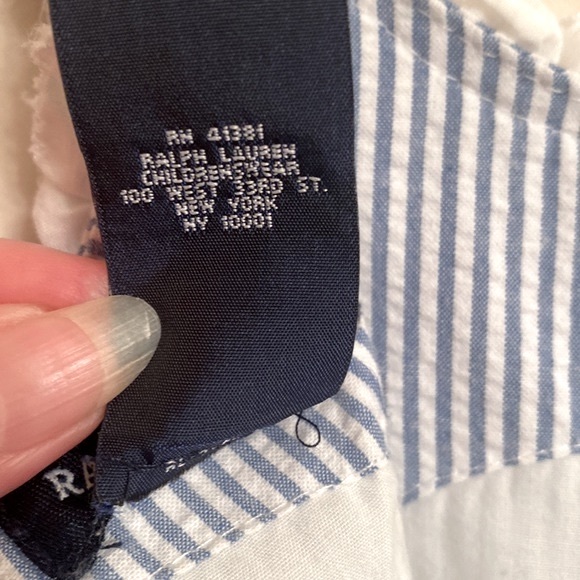 RALPH LAUREN Girls Sleeveless Seersucker Baby Blue Fit and Flare Dress Size 4/4T - Picture 10 of 11